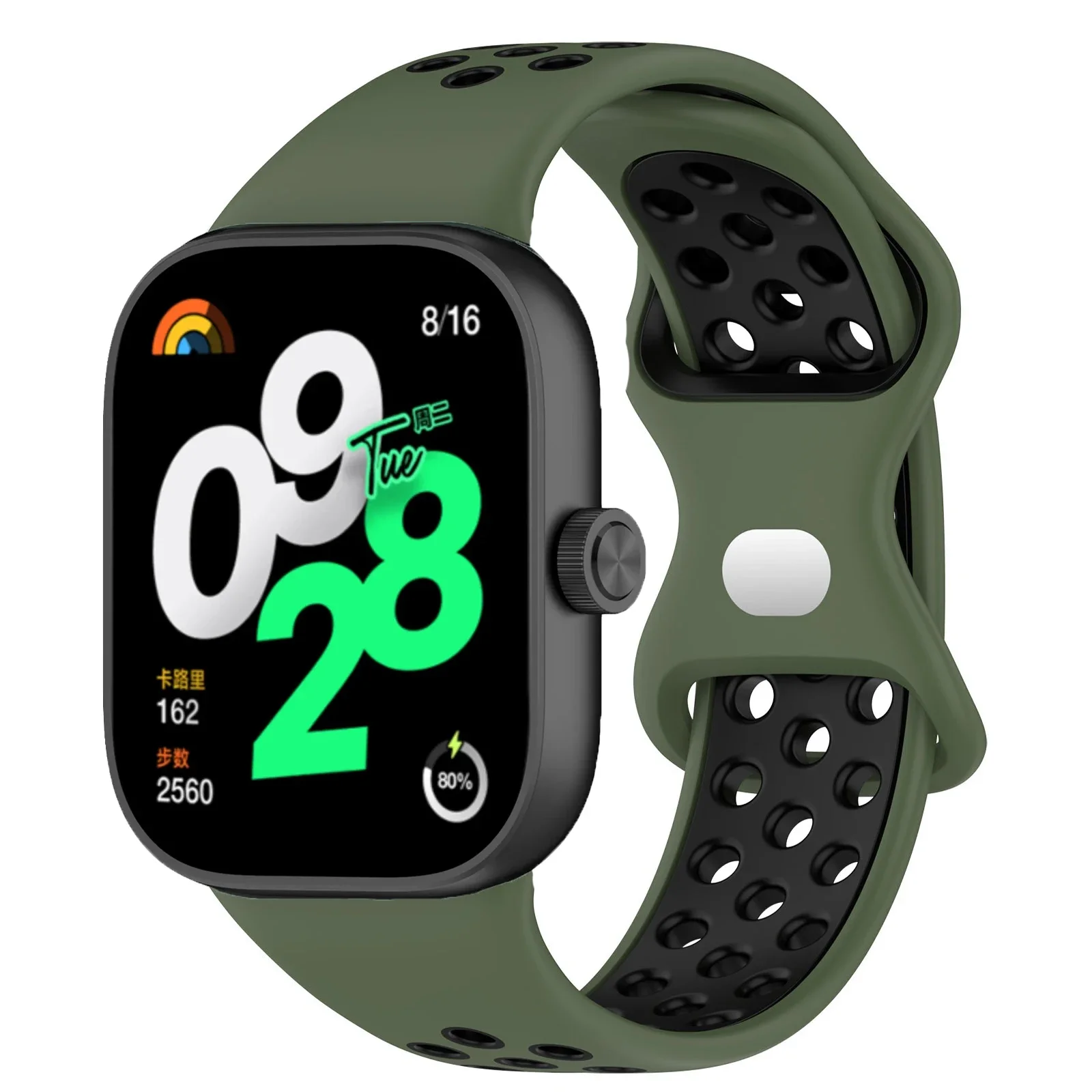 Offizielles Silikonarmband für Redmi Uhr 4 5 Bandzubehör Ersatz atmungsaktives Armbinde Armbinde Xiaomi Band 8 9 Profi Gürtel: Kohle schwarz / 14mm