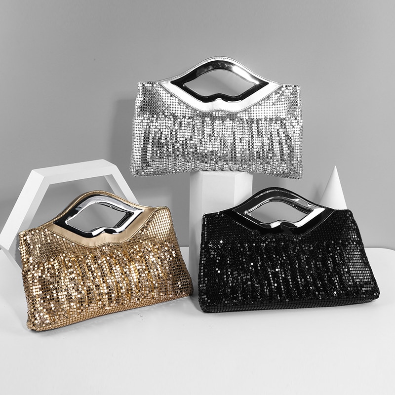 Vrouwen Avond Clutch Tassen Luxe Handtas Zwart Avondtasje Sequin Schoudertas Vrouwelijke Clutch Portemonnee