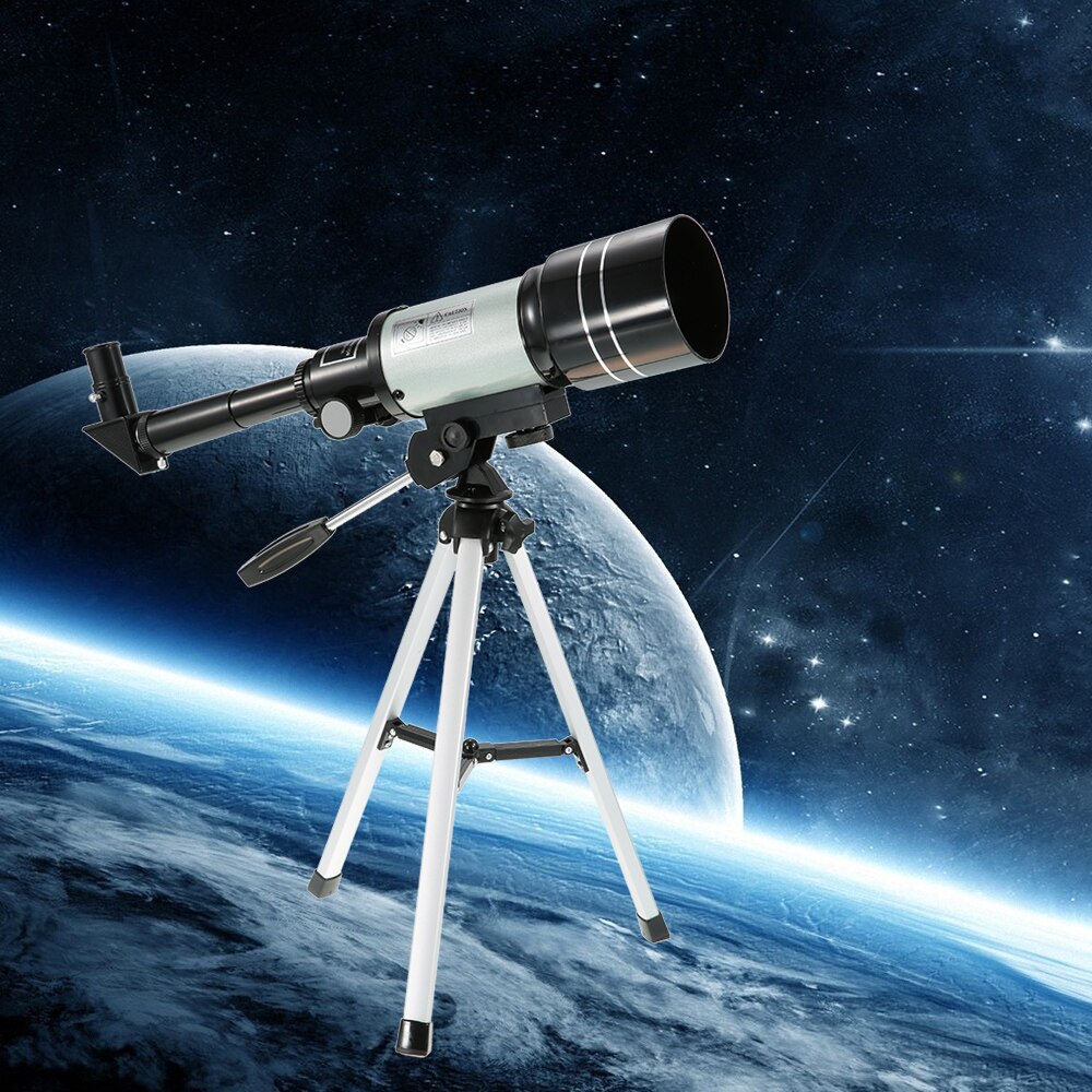 F30070M Outdoor Space Astronomical Telescope HD Monocular 150X Refractive with Tripod Barlow Lens Eyepiece Aluminum alloy