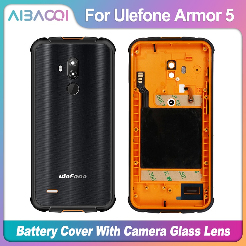 Original battery case Protective Battery Case Back Cover+Camera Glass+fingerprint+Wireless charging For Ulefone Armor 5