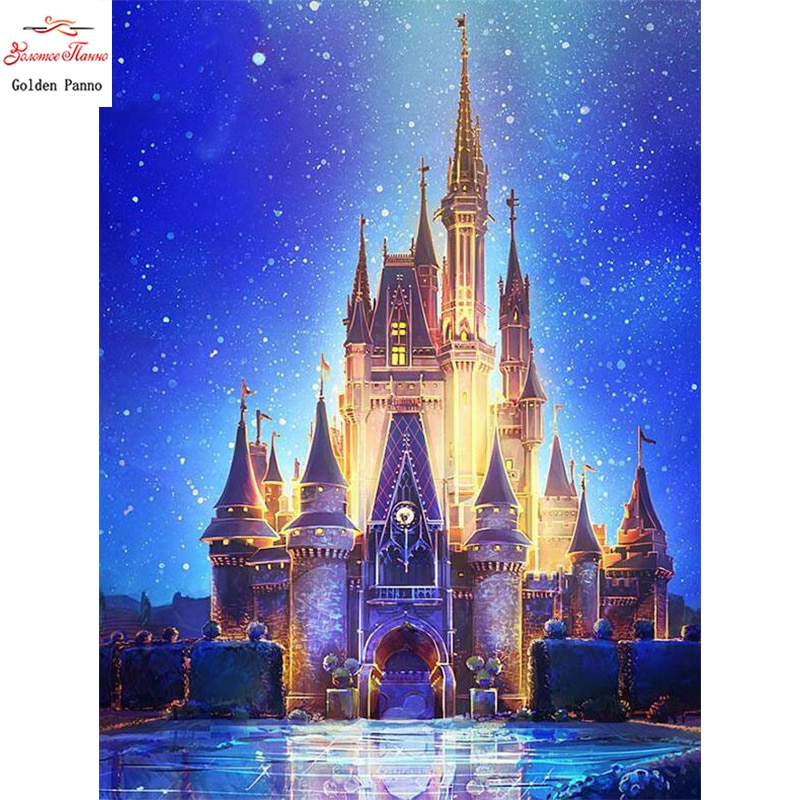 GoldenPanno 5D DIY full Square drill Diamond painting Cross stitch Castle Diamond embroidery Rhinestone Mosaic Home Decor