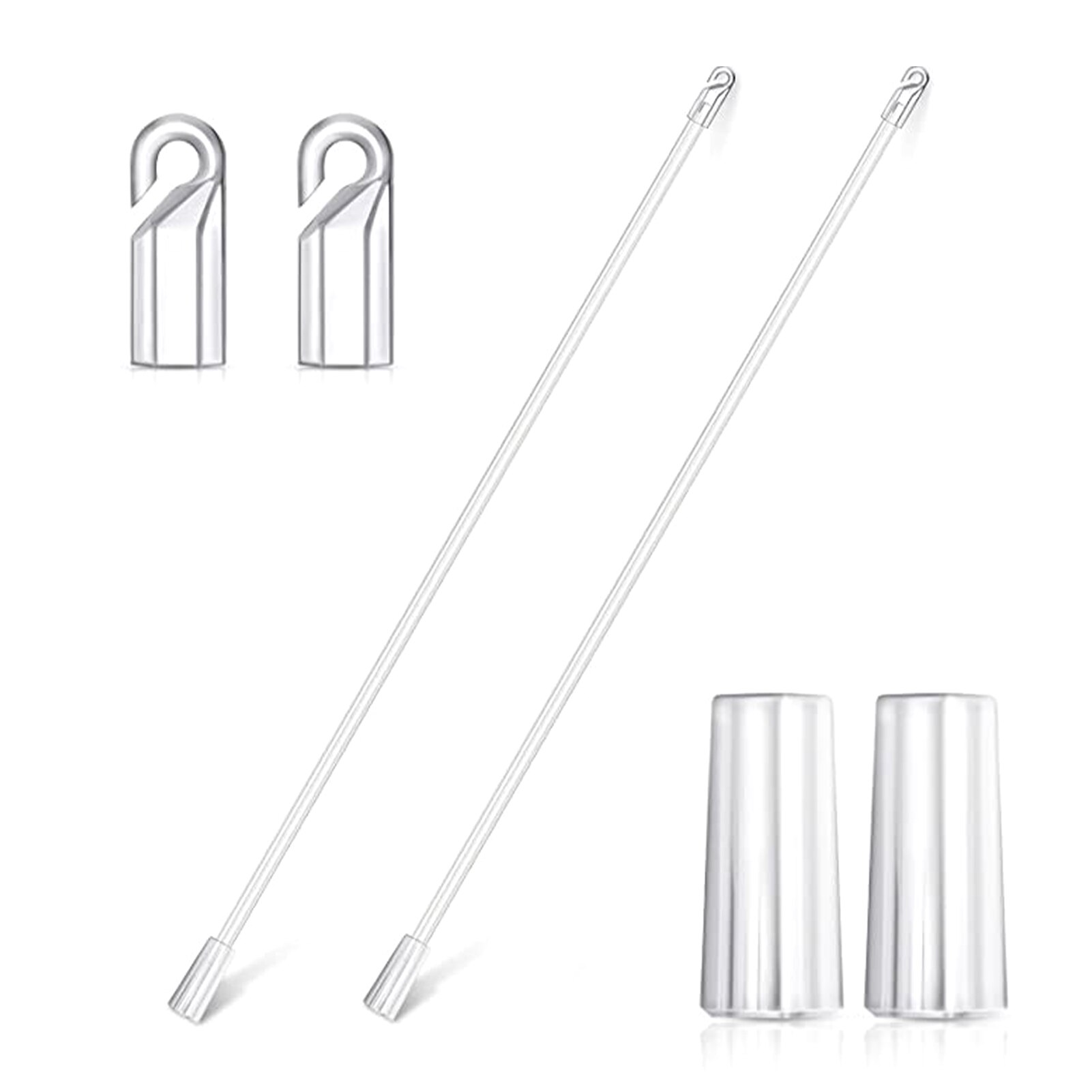 2pcs Long Replacement Parts Accessories Roller With Hook Grip Window Opener Transparent Curtain Vertical Blind Wand Pulling Rod