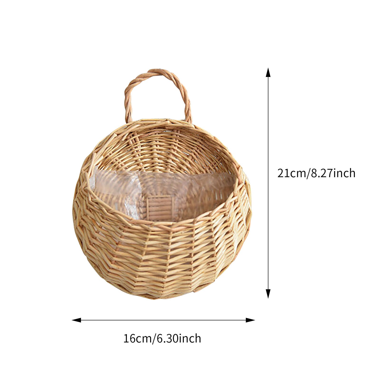 Kitchen Tools Handmade Woven Hanging Basket Storage Basket Flower Pot Hanging Wall Basket Small Object Container