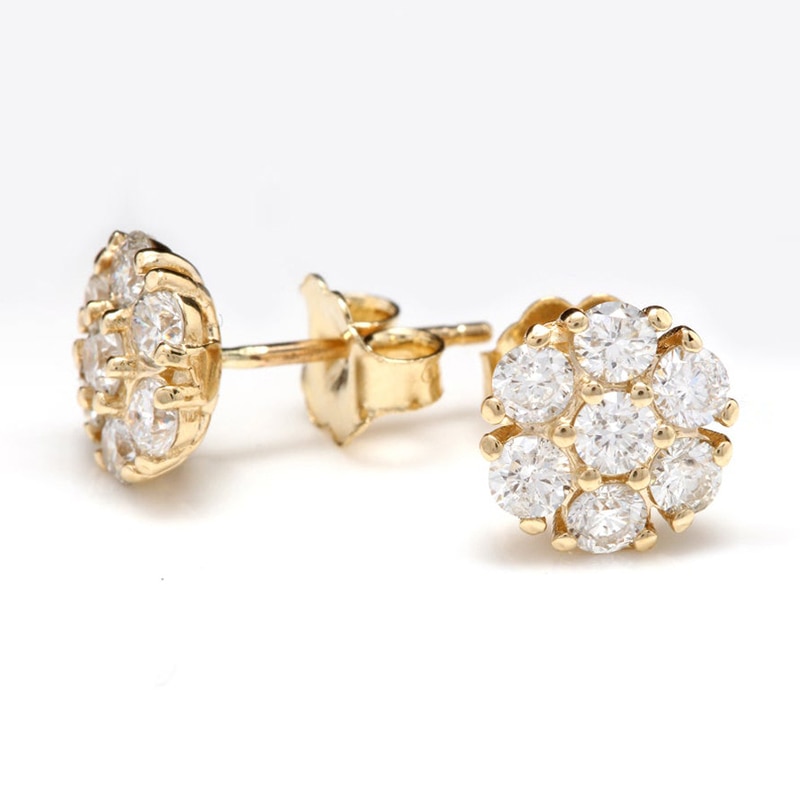 Huitan luxe gouden oorbellen met schitterende zirkonia steentjes, delicate kleine oorbellen voor dames, klassieke sieraden