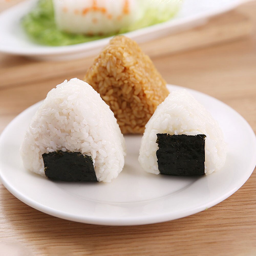 Juego de 3 piezas para hacer Sushi, accesorios de cocina japoneses para el hogar, molde para Sushi, bricolaje, prensa para alimentos, bola Triangular, herramientas para hacer bolas de arroz