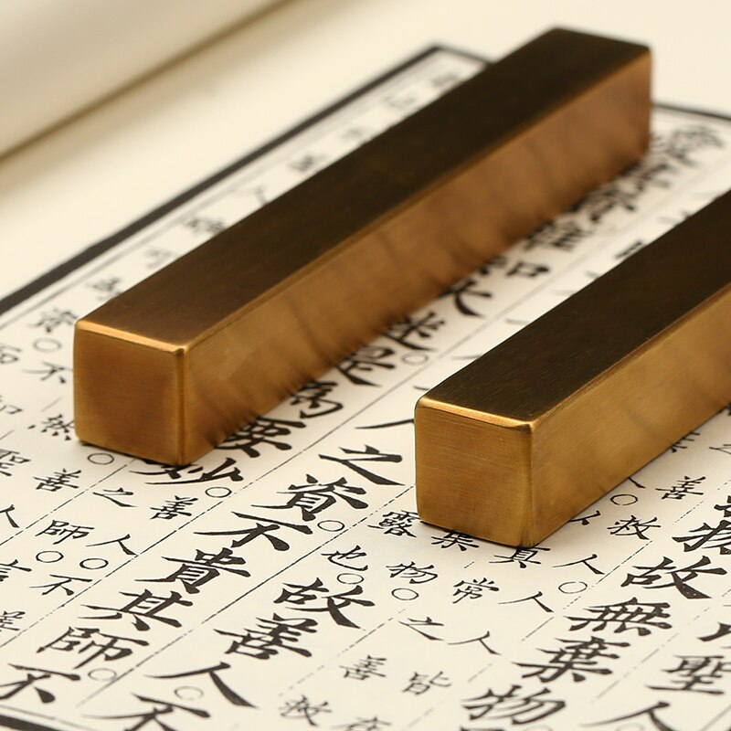Multifunctionele Messing Kolom Paperweights Draagbare Chinese Calligraphie Inkt Schilderij Paperweights Rijst Papier Drukken Paperweights