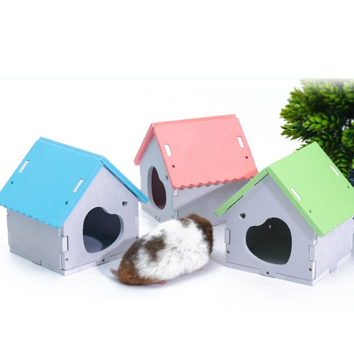 Hamsterhus i trä husdjur slott leksak husdjurshus visningsdäck stege husdjursprodukter hamsterhus hamsterbo trägungbräda 10 typer