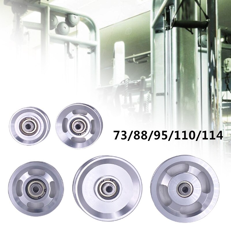73-114MM Gym Cable Pulley Universal Aluminium Alloy Bearing Pulley Wheel for Home DIY Fitness Heavy Duty Workout Accessories