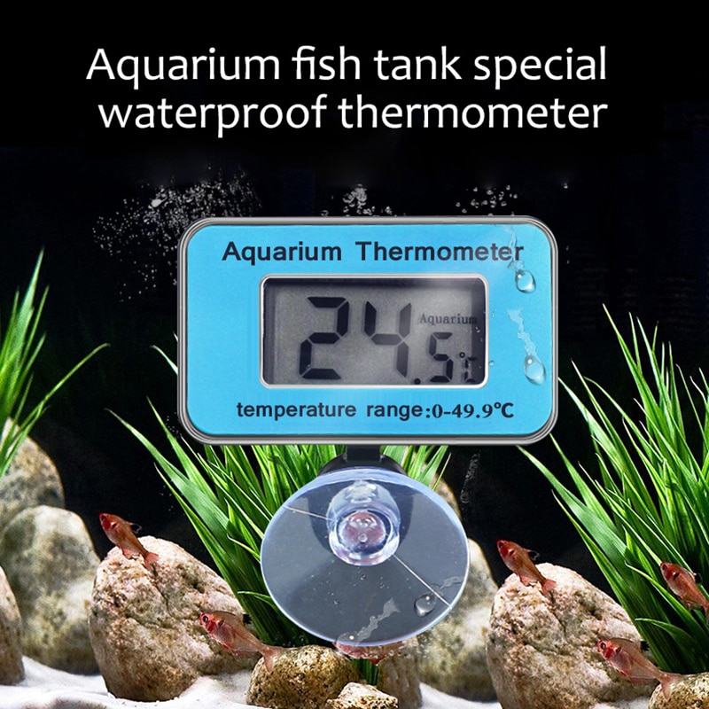 Waterdichte Digitale Lcd Fish Tank Thermometer Onderwater Temperatuur Met Zuignap Water Temperatuur Meter