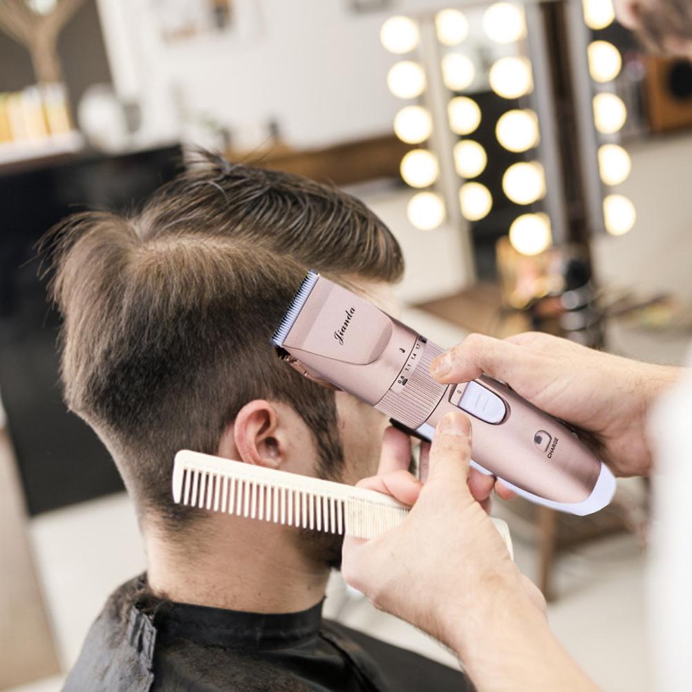 Rechargeable Hair Clipper Adjustable with 4 Limit Combs Low-noise Hair Trimmer Haircut Kit for Child Men 40p