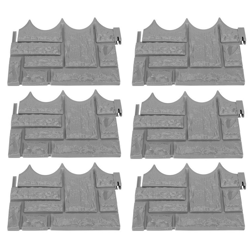 6pcs Decoration Path Edging DIY Brick Wall Home Liner Landscape Lawn Fence Set Accessories Grey Plant Border Easy Install Garden