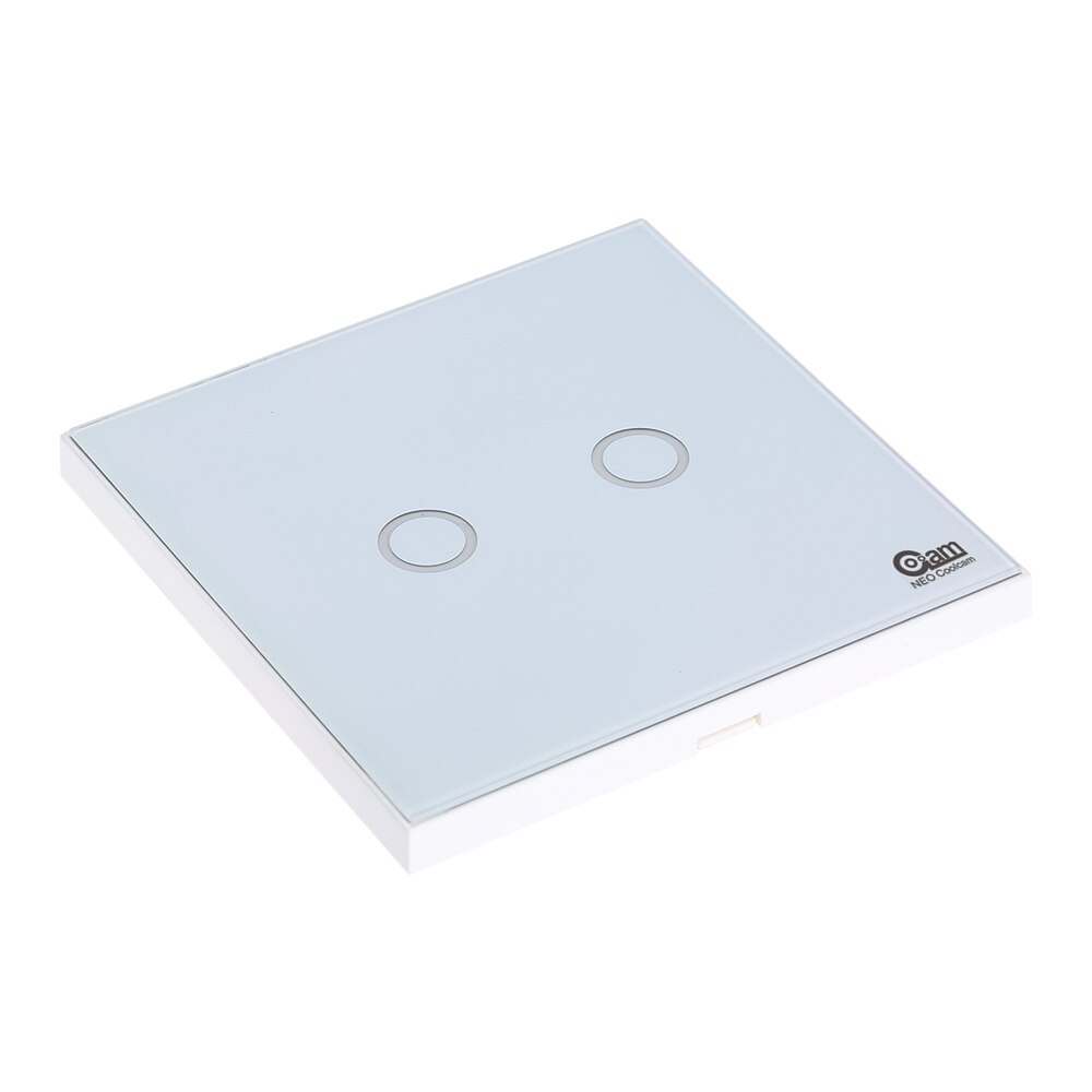 NEO COOLCAM NAS-SC01Z interruptor de luz de pared z-wave Plus, 2CH Gang Home Automation Z wave, interruptor de luz de Control remoto inalámbrico