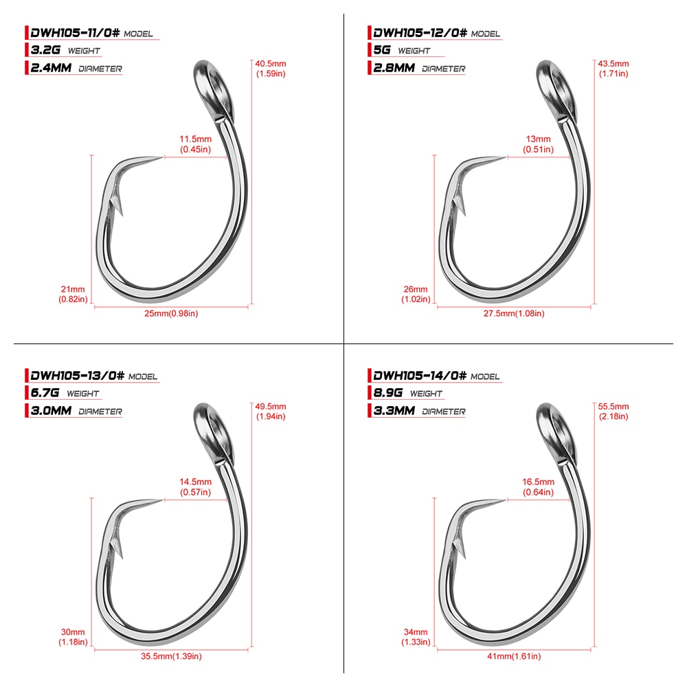 5pcs/lot Saltwater Jig Fishing Hook Circle Hook 11/0#-16/0# Stainless Steel Fishhook Pesca Anzol Carp Jigging Fishing Tackle