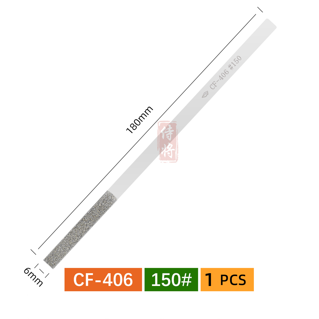 1 Uds. Lima plana de diamante con forma cónica para moler molde recortar herramientas manuales DIY CF402/404/406/408 150 # 200 # 400 #: Azul