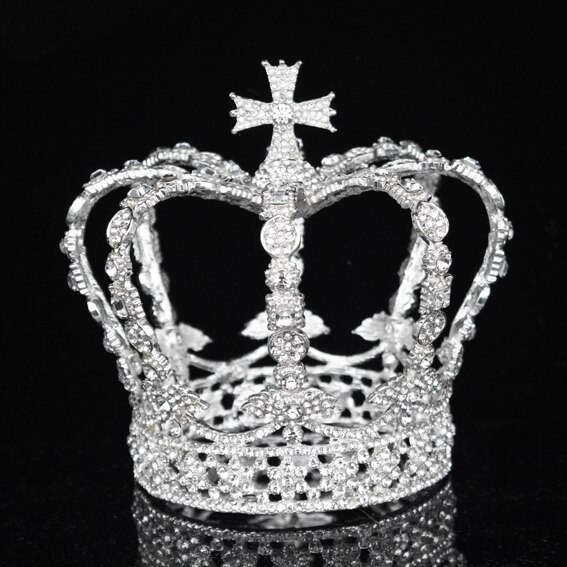 Crystal Vintage Royal Queen Koning Tiaras en Kronen Mannen/Vrouwen Pageant Prom Diadeem Haar Sieraden Bruiloft Haar Sieraden Accessoires: Silver Tiara Crown