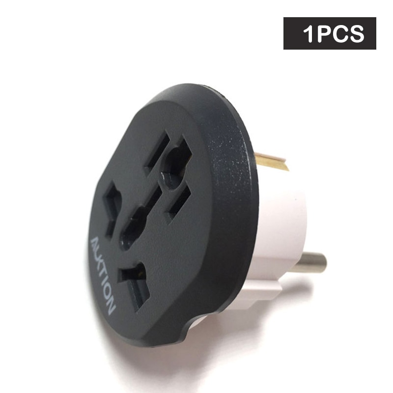 Auktion eu adapter 16a elektriske stik us uk au til eu stik universal strømskinne stik konverter euro  ac 220v til hjemrejse: 1 stk sort