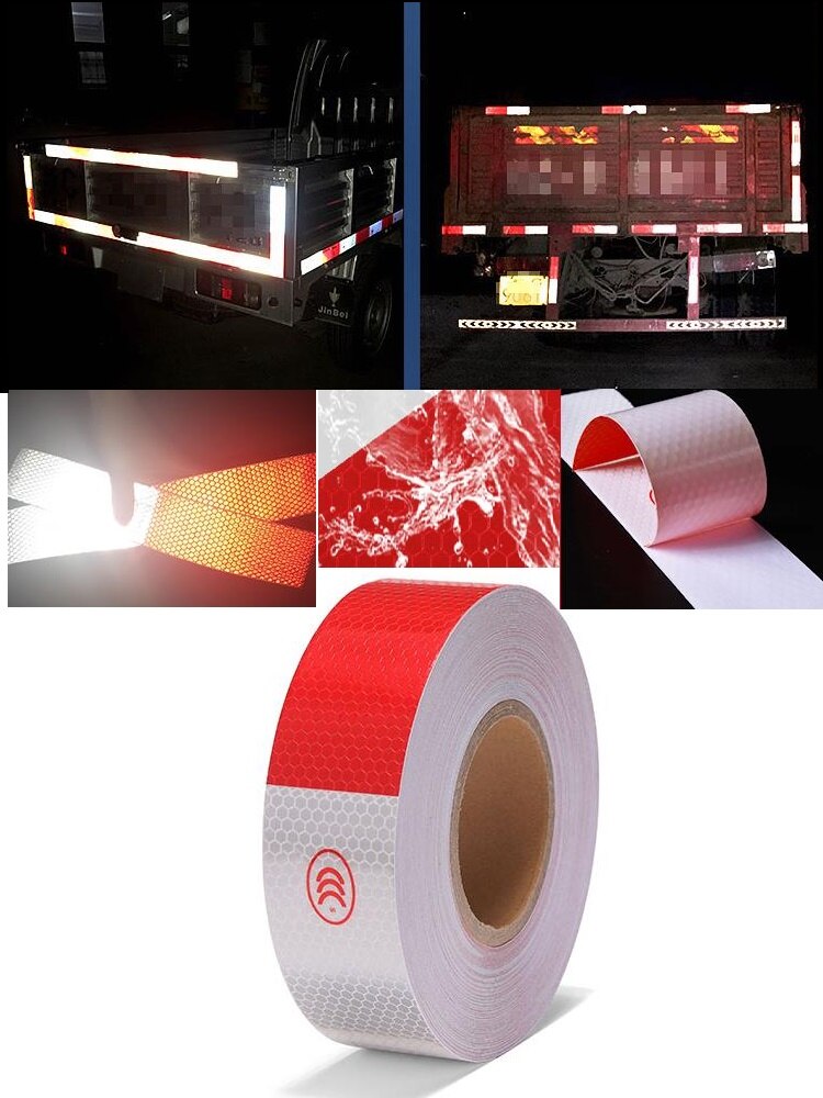5CM Vehicle Truck Car Reflective Sheeting Road Traffic Construction Site Floor Wall Self-Adhesive PET Super Warning Safety Tape