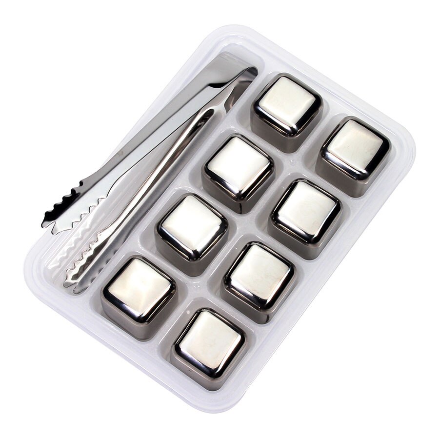 4/6/8 PCSStainless Staal Ijsblokjes, Herbruikbare Chilling Stones voor Whiskey Wijn, houd Je Drankje Koud Langer, SGS Test Pass: BK304-8DJ