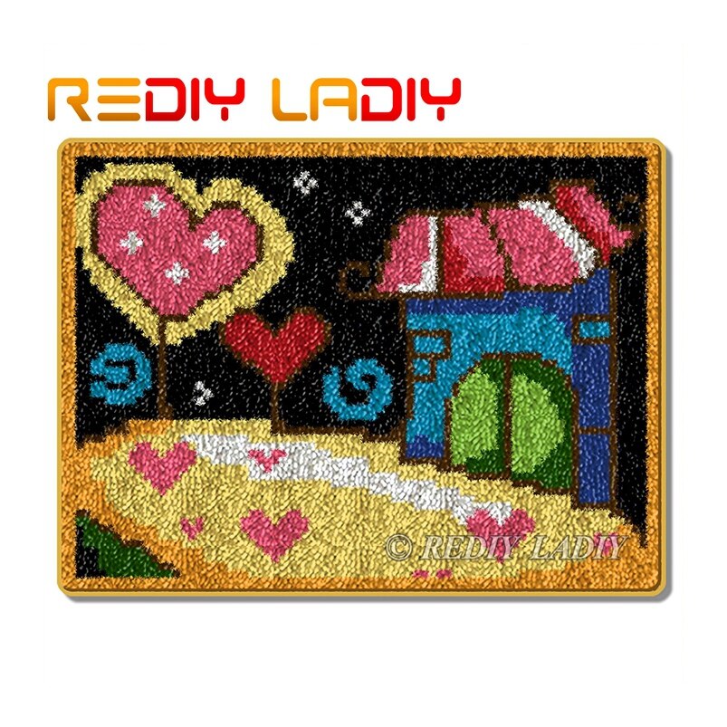 Kits de crochets à loquet, faites votre propre tapis à fleurs colorées, coussin de crochet, tapis de bricolage, fil acrylique, toile imprimée, loisirs créatifs: ZD089