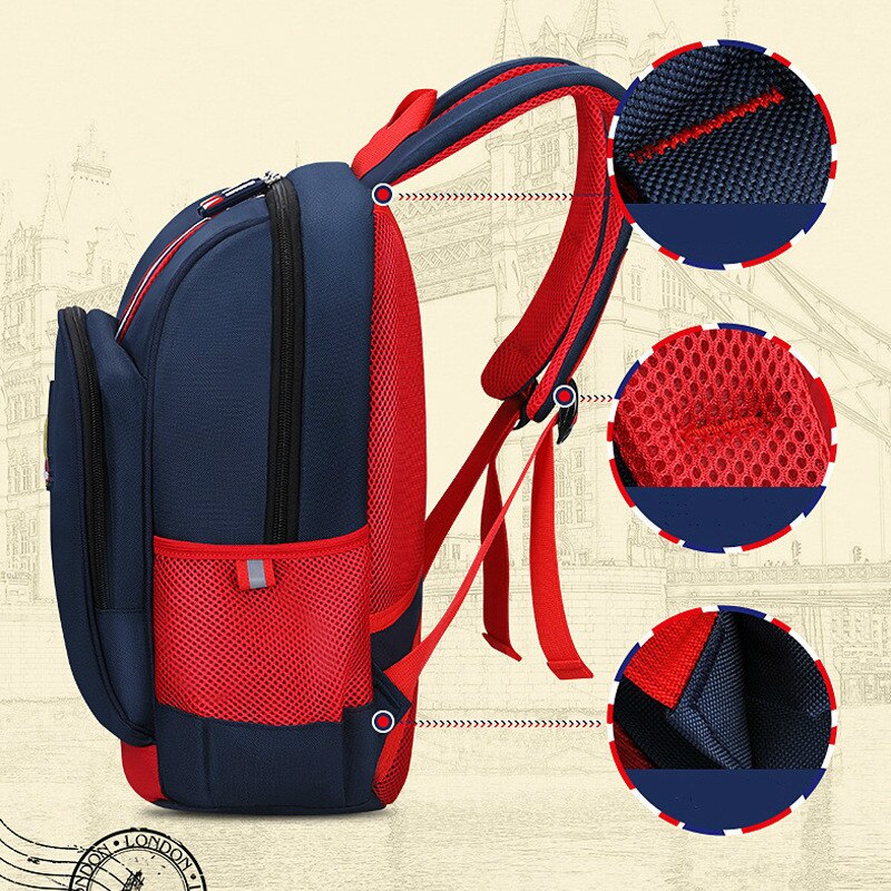 Mochilas escolares de estilo inglés para niños, morral impermeable para estudiantes, morral Escolar para niños