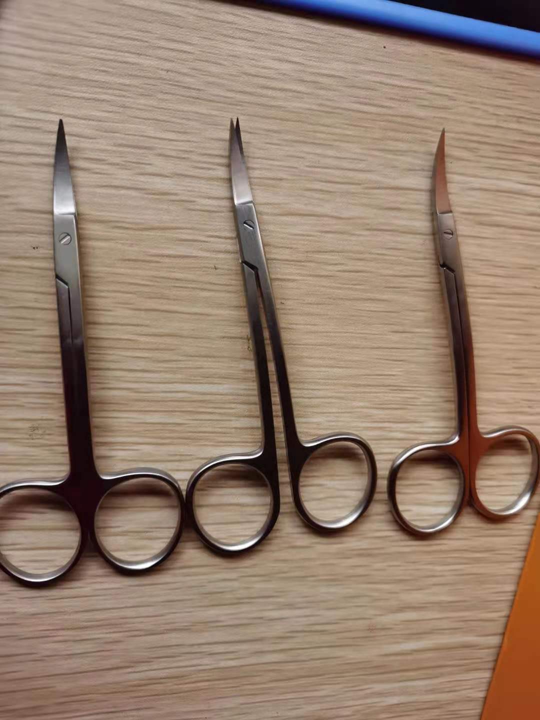 Stainless steel 11cm bending scissors suture removal scissors cosmetic eye scissors