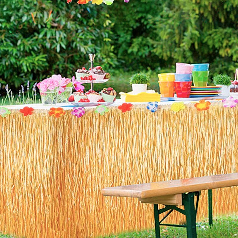 119pcs Summer Tropical Hawaiian Party Table Skirt Artificial Palm Leaves Flower Jungle Beach Theme Hawaii Party Decoration
