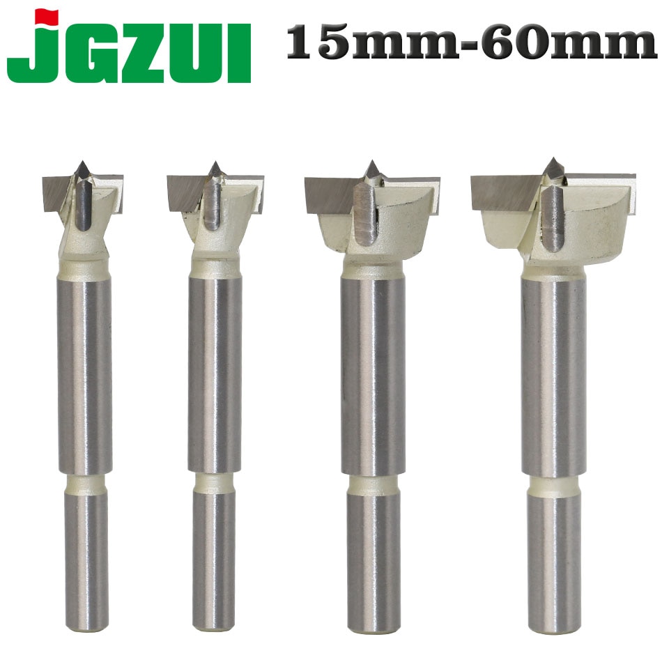 1pcs15mm-60mm Forstner tips Woodworking tools Hole Saw Cutter Hinge Boring drill bits Round Shank Tungsten Carbide Cutter