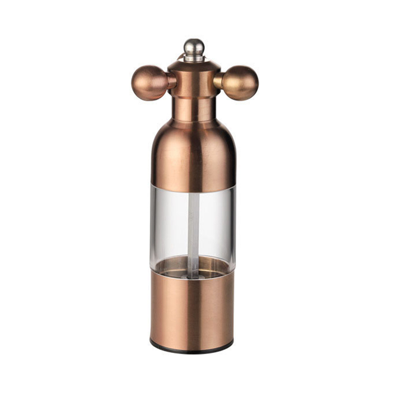 Stainless Steel Grinder Manual Salt Pepper Mill Ceramic Core Sesame Spice Grinder Spice Shakers BBQ Tools Kitchen Accessories: rose gold S