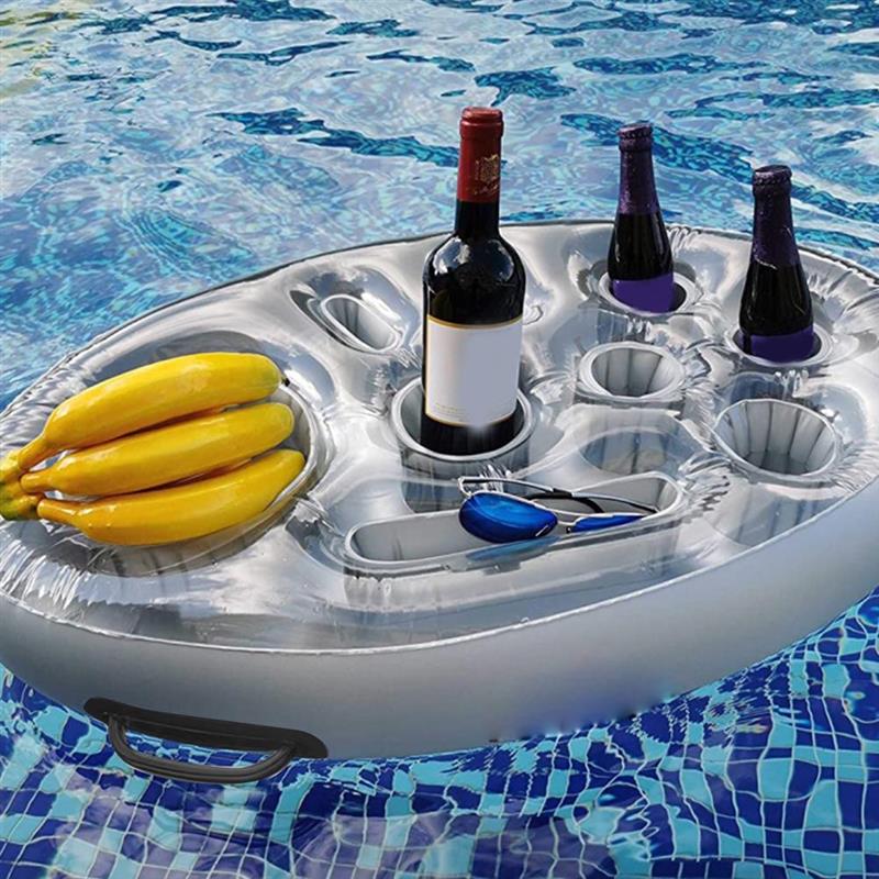 Pvc Zomer Party Emmer Bekerhouder Opblaasbare Pool Float Bier Drinken Koeler Tafel Bar Tray Strand Zwemmen Ring Accessoires