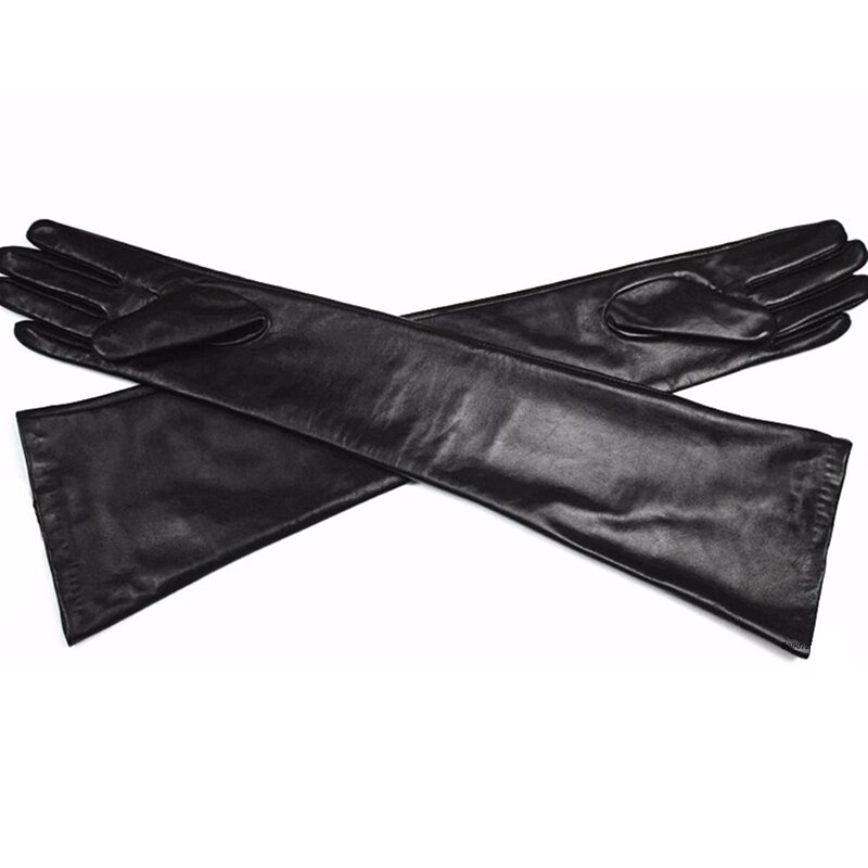 58 cm extra Lange gerade stil schaffell handschuhe leder handschuhe kaschmir futter über sterben ellenbogen Armbinde setzt