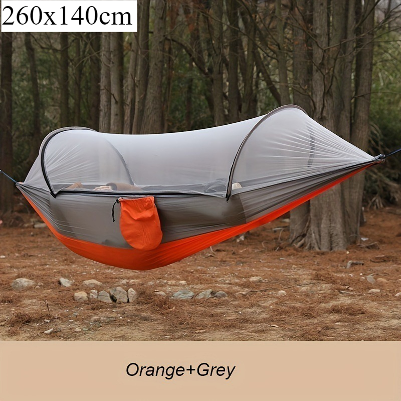 1pcs Anti-Side Flip Mosquito Proof Camping Hammock with Insect Net Portable Outdoor Hammock for Camping Lightweight Travel Bed: black
