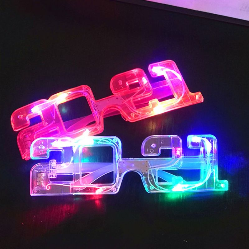 Montura de gafas LED para niños y adultos Con luz intermitente, números, tonos de obturador, gafas luminosas para vacaciones, Año , suministros para fiestas de neón
