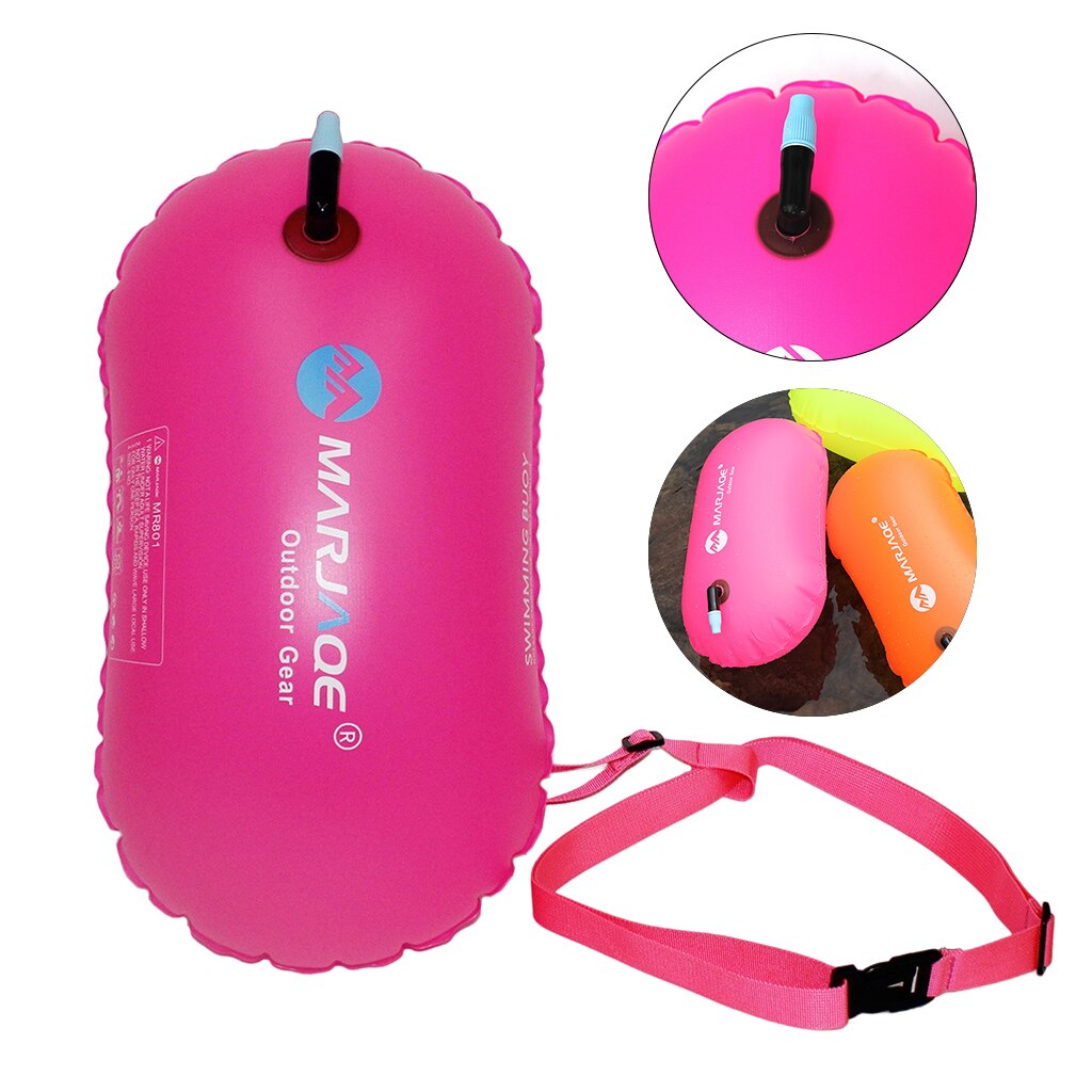 Zeer Zichtbare Veiligheid Zwemmen Boei Tow Float Opgeblazen Apparaat Voor Wilde En Open Water Zwemmen Kajakken Surfen: Rose Red