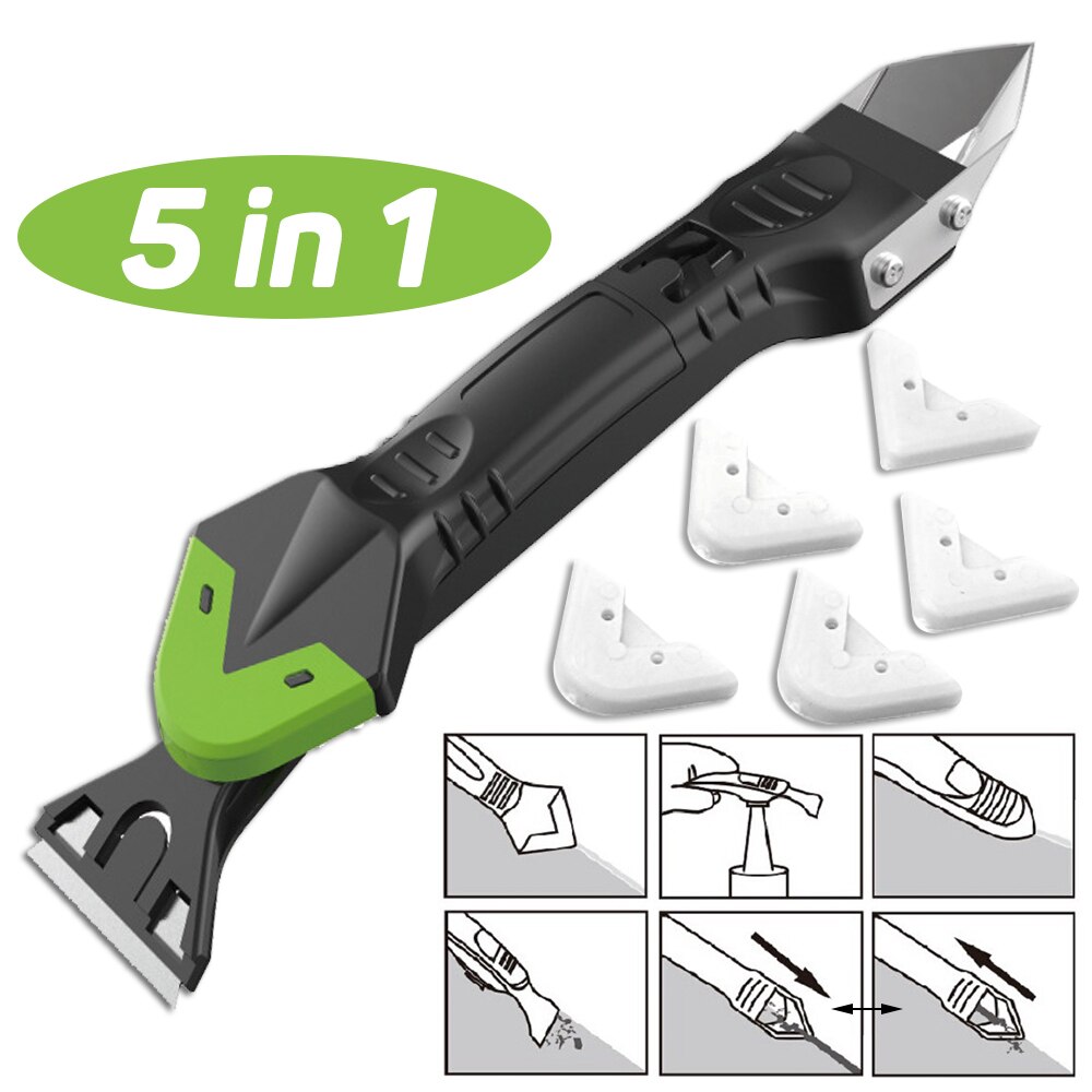 5 In 1 Siliconen Remover Kalefateren Finisher Kit Glad Schraper Grout Kit Tools Met Naad Tape Plastic Handgereedschap Set accessoires