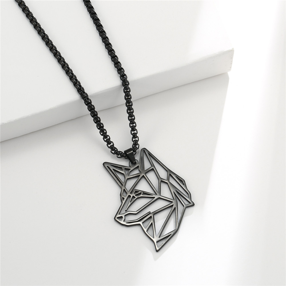 Skyrim ours loup tigre léopard chien Lion Animal pendentif collier en acier inoxydable boîte de déclaration chaîne mâle hommes colliers bijoux