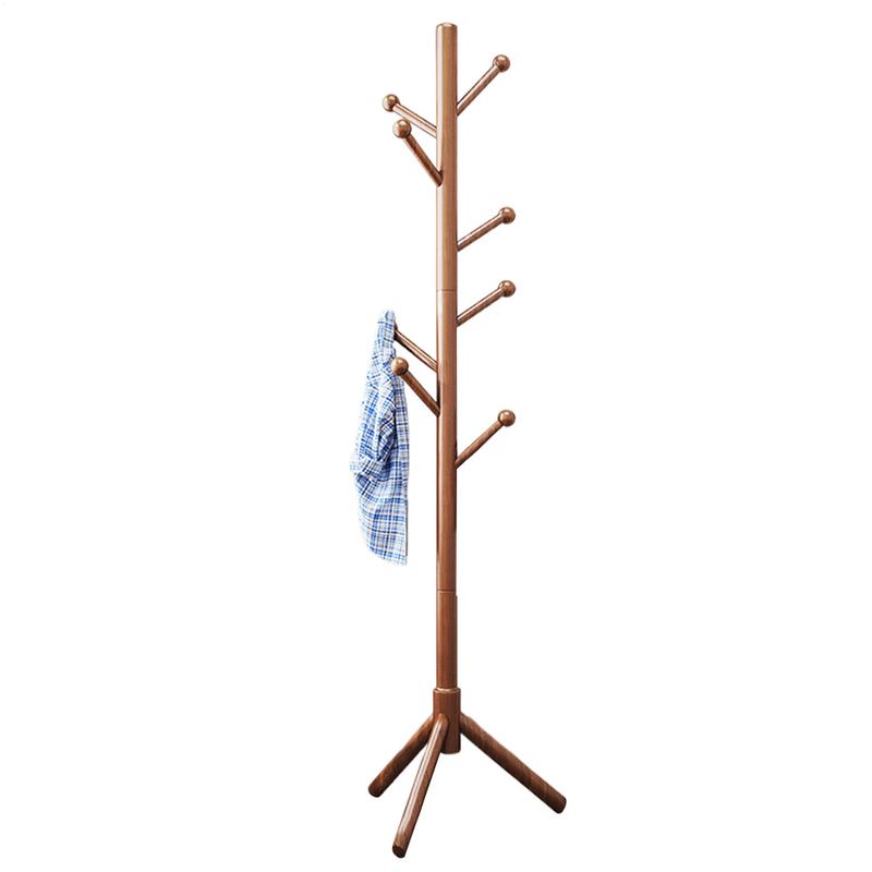 Perchero de árbol de madera para colgar en el suelo, perchero para ropa, soporte para sombrero para dormitorio, estante de secado para muebles para el hogar con 8 ganchos