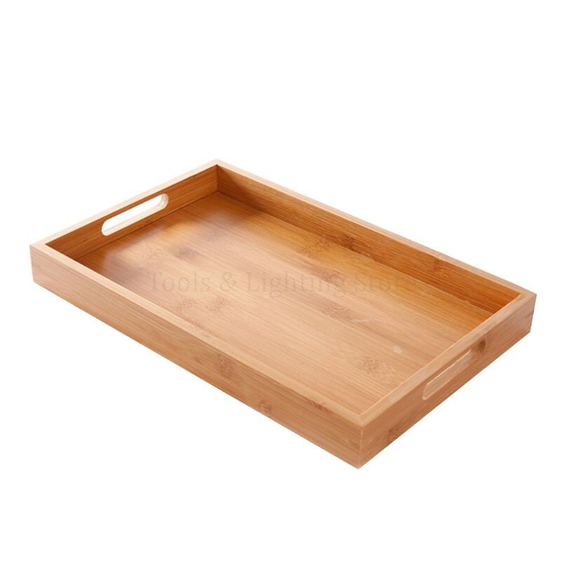 Free Ship Serving Tray with Handles Great for Dinner Trays, Tea Tray, Bar Tray, Breakfast Tray, or any Food Tray Bamboo Wooden: 35x22cm / Type 2