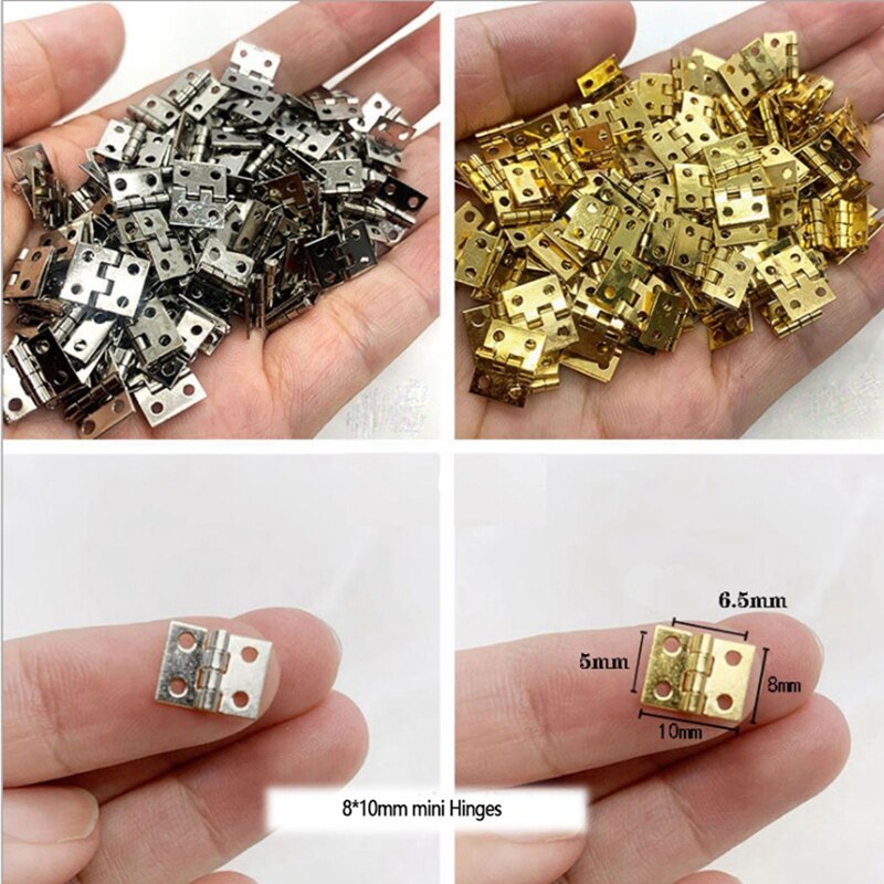 100 Pieces Mini Pure Copper Hinges Retro Hinges for Wooden Box Jewelry Chest Box Cabinet DIY Accessories