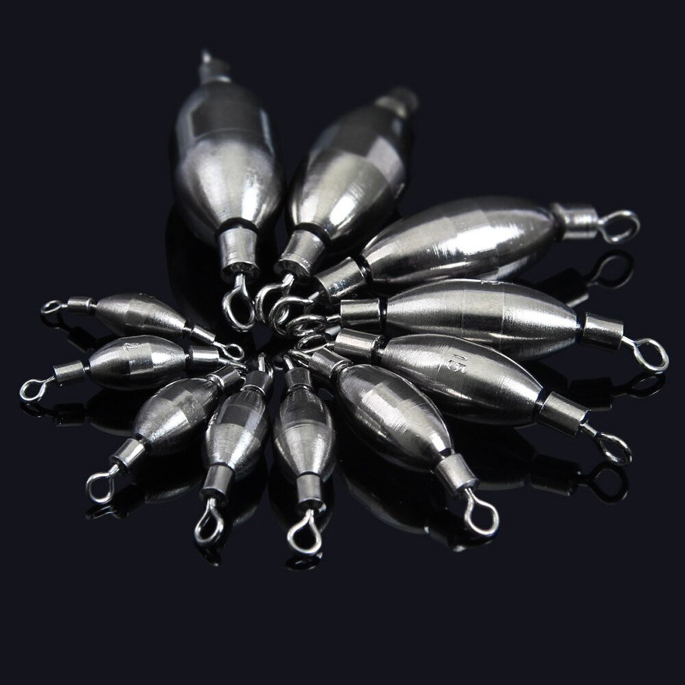 10Pcs/set Quick Set Up Brass Fishing Sinker with Inner Swivel Fishing Gear Rolling Solid Fishing Accessories Sea Fishing