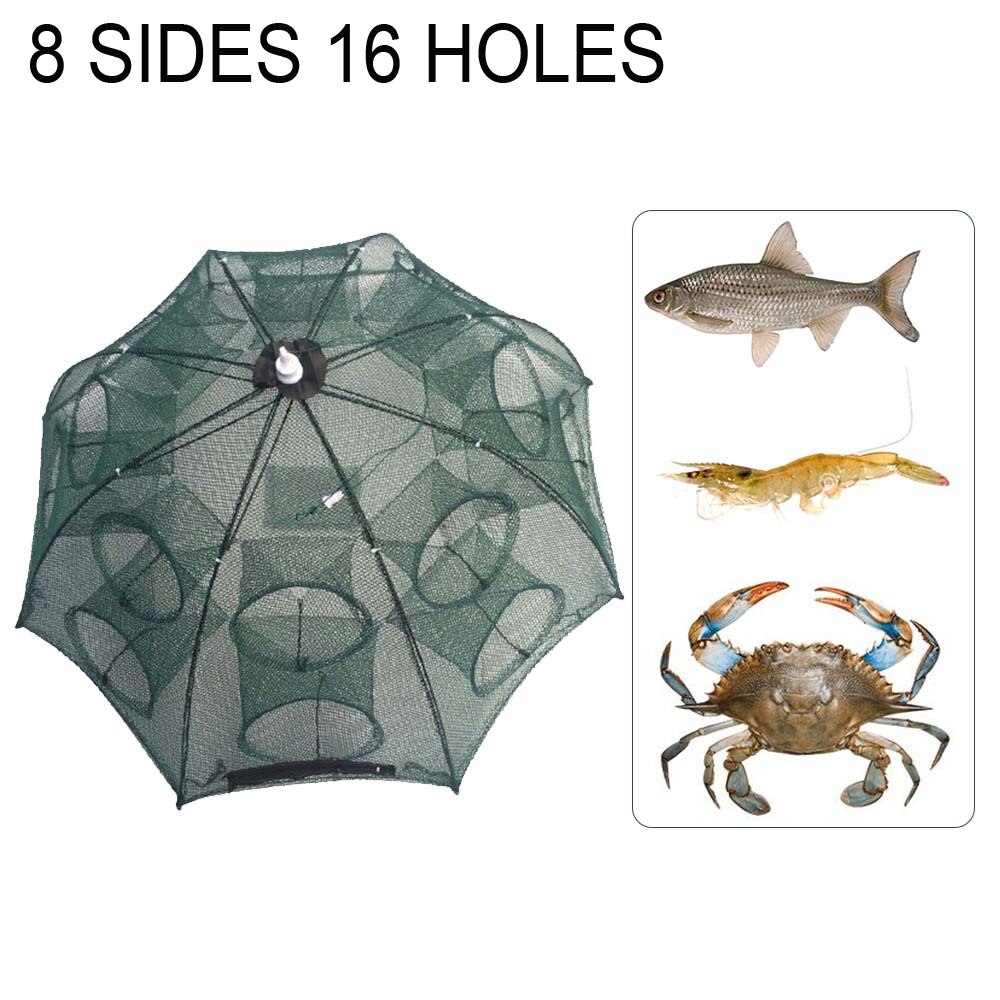 Galvanized Nylon Fishing Net Fish Crab Crayfish Lobster Catcher Pot Automatic Trap Collapsible Trap Cast Keep Net Umbrella Cage: C5