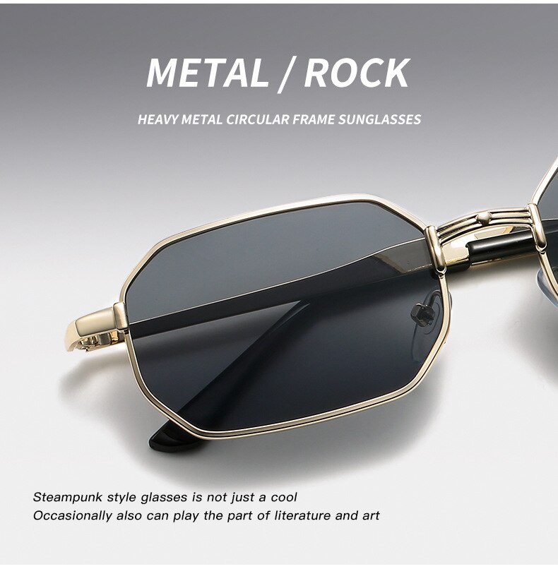Gafas de sol estrechas para hombre, lentes de sol rectangulares a la para mujer, de metal, de de lujo, clásicas, UV400,