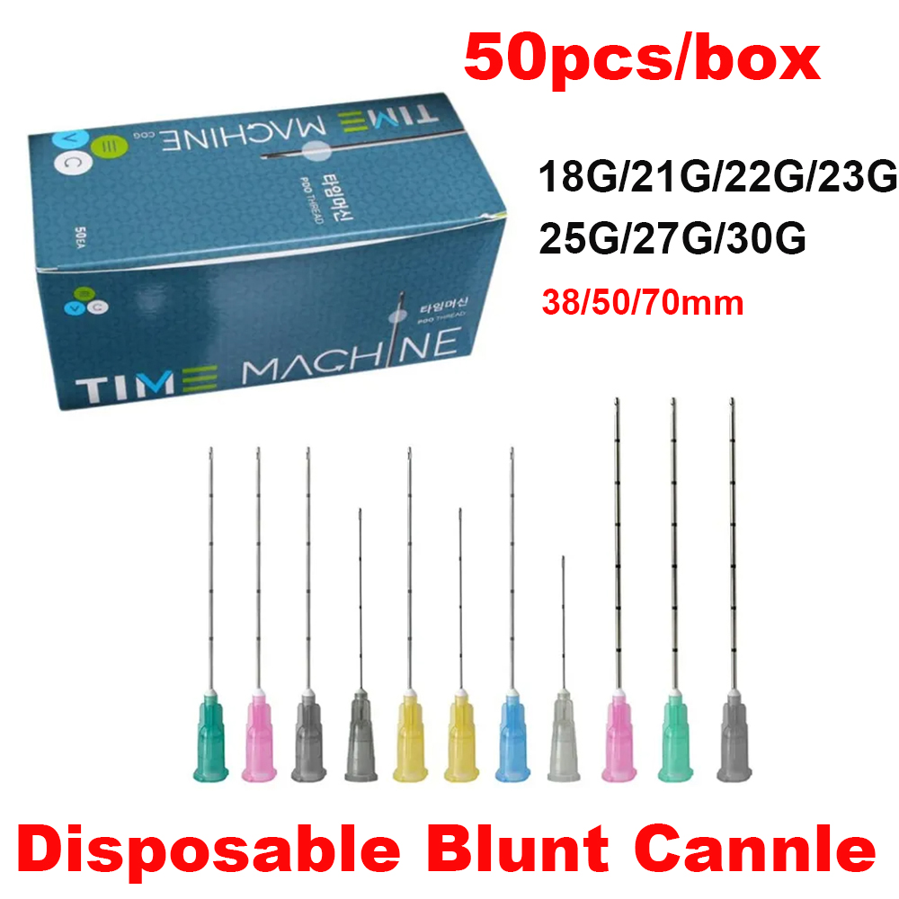 Canule jetable à pointe émoussée, Micro aiguilles de tatouage pour Piercing corporel, remplissage de seringue, 18G/21G/22G/23G/25G/27G/30G 50mm 70mm