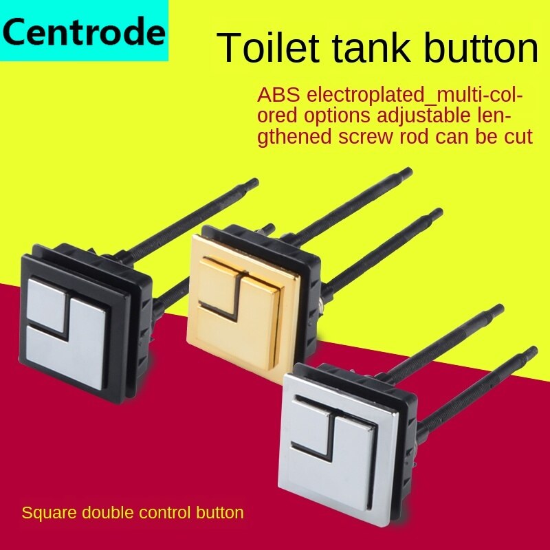 Toilet flush button switch, toilet tank button, square double button, toilet button accessories, universal