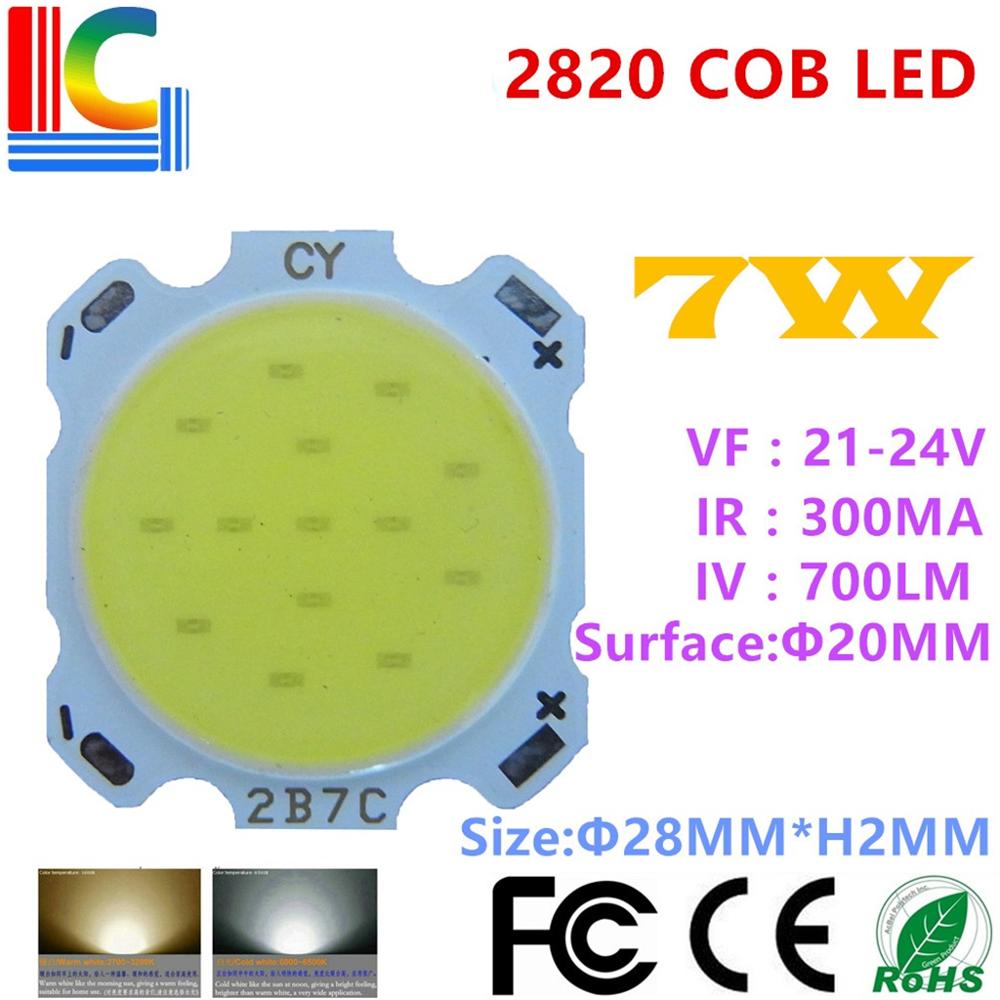 2820 Led Cob 3W 5W 7W Led Diode 300mA 100lm / W Voor Led Gloeilamp Lampen led Spotlight Ce Rohs Led Diode Lichtbron: 7W / 3000K
