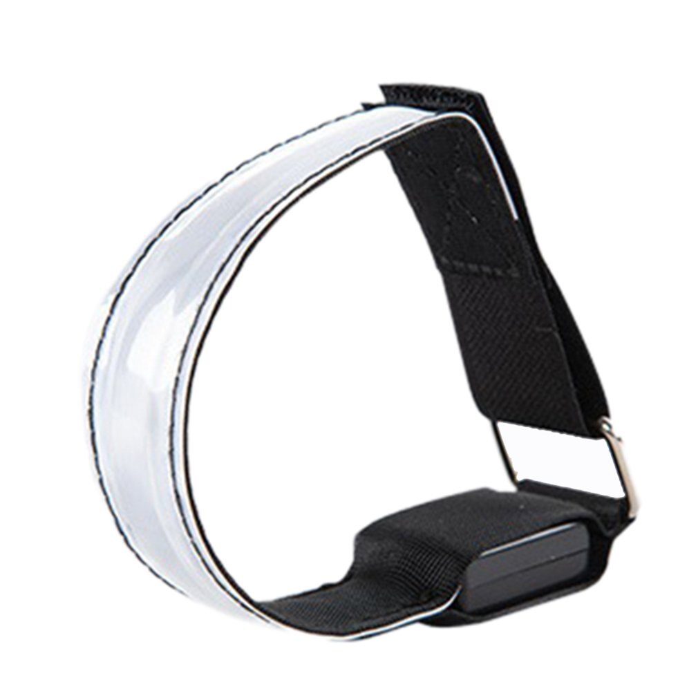 LED brassards éclairage vélo LED brassard lumineux sécurité Portable sport patinage partie brassard lampe bras ceinture: white
