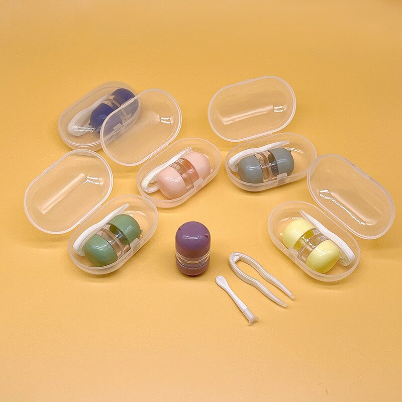 Cartoon Cute Cat Contact Lenses Tweezers Suction Stick Set Eyes Care Travel Kit Contact Lens Box for Women Contact Lenses Case: Default Title