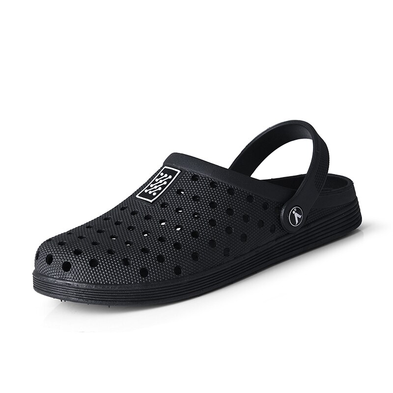 Slip on casualowe sandały mężczyźni szybkoschnący oddychająca dziura plaża buty do wody basen rybacki nadmorskie buty do wody kapcie Plus rozmiar: black / 41