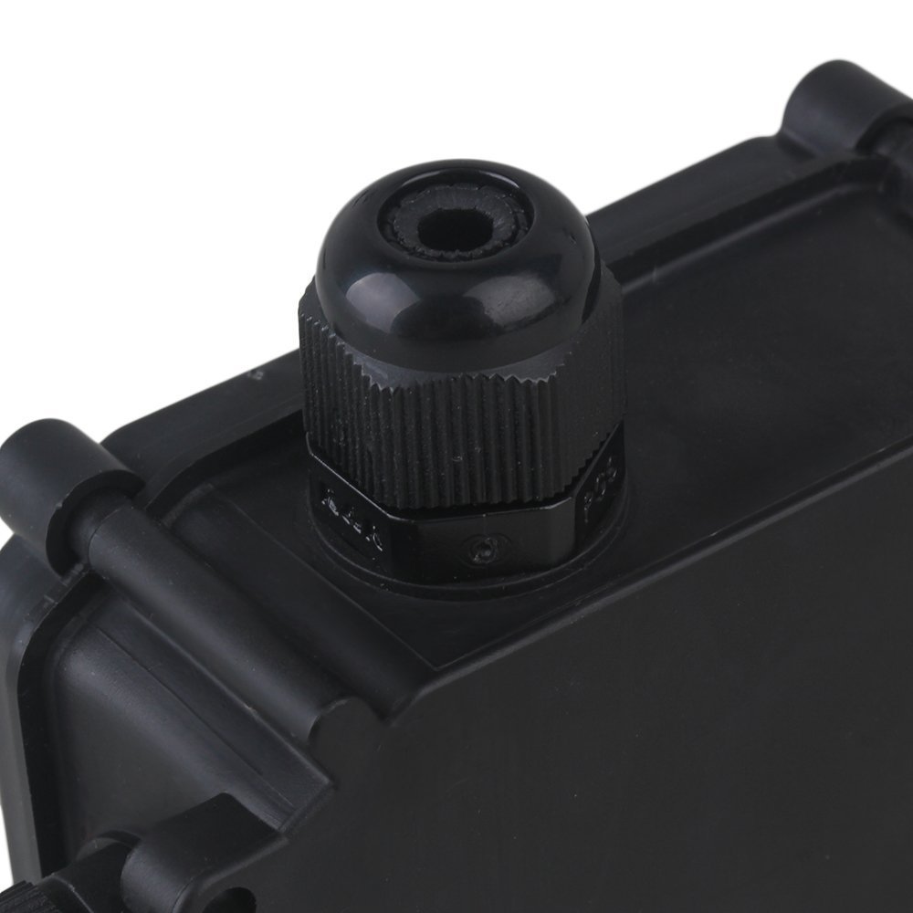 Waterproof Black Plastic Cable Wire Connector Gland Electrical 3-Cable Junction Box IP66