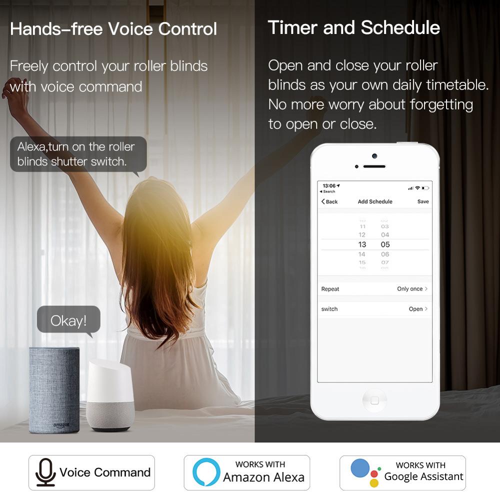 Tuya Smart Leven Wifi RF433 Blind Gordijn Switch Met Afstandsbediening Voor Elektrische Rolluik Zonnebrandcrème Google Home Alexa Smart Home