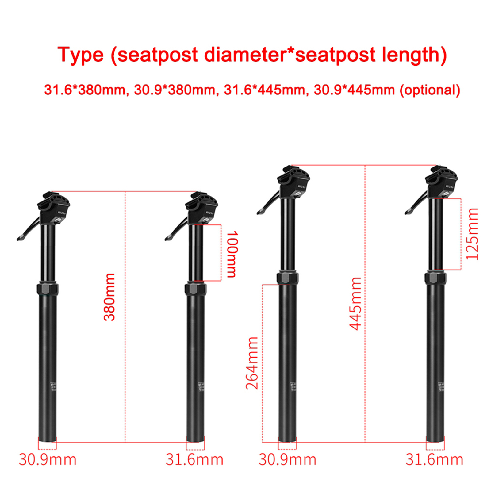 Telescopic Bicycle Seatpost 30.9/31.6mm Adjustable Height Bike SeatTube Aluminum Alloy Hydraulic Bicycle Seatpost Cycle Accessor